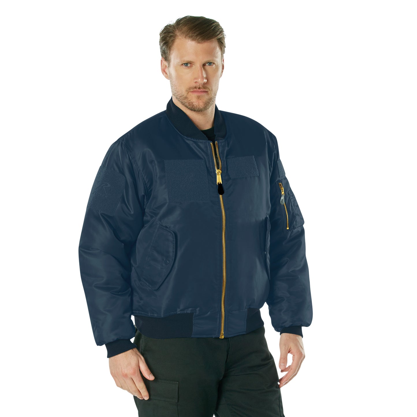 Rothco MA-1 Flight Jacket with Patches - Navy Blue