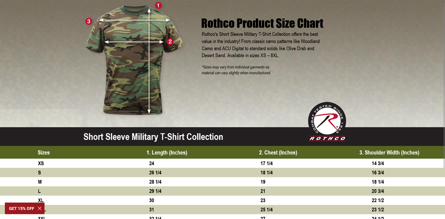 Rothco Moisture Wicking T-Shirts Military Colors