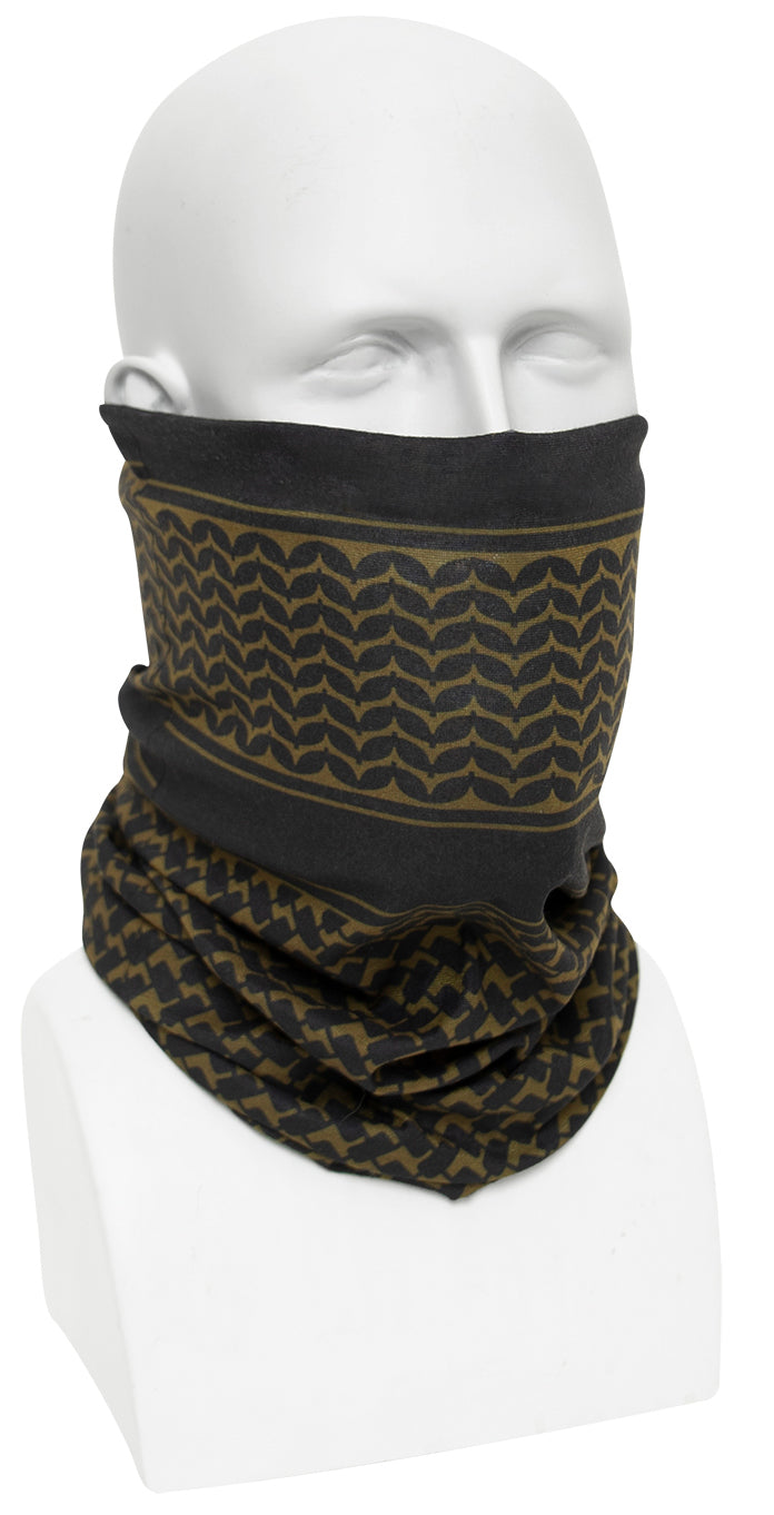 Tactical Wrap For Multi Use With Shemagh Print - Coyote Brown