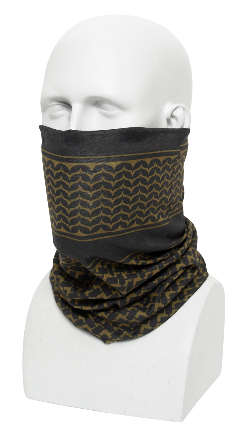 Tactical Wrap For Multi Use With Shemagh Print - Coyote Brown