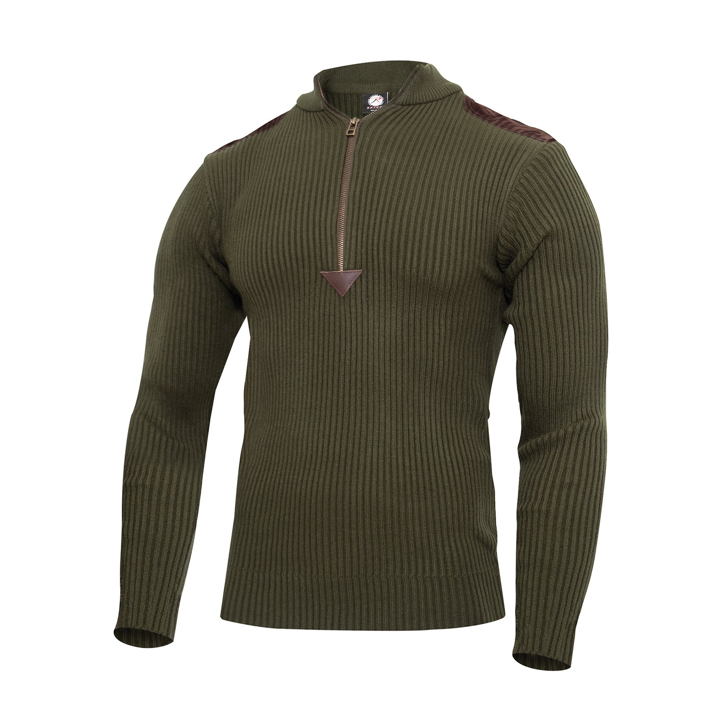 Rothco Quarter Zip Acrylic Commando Sweater - Olive Drab