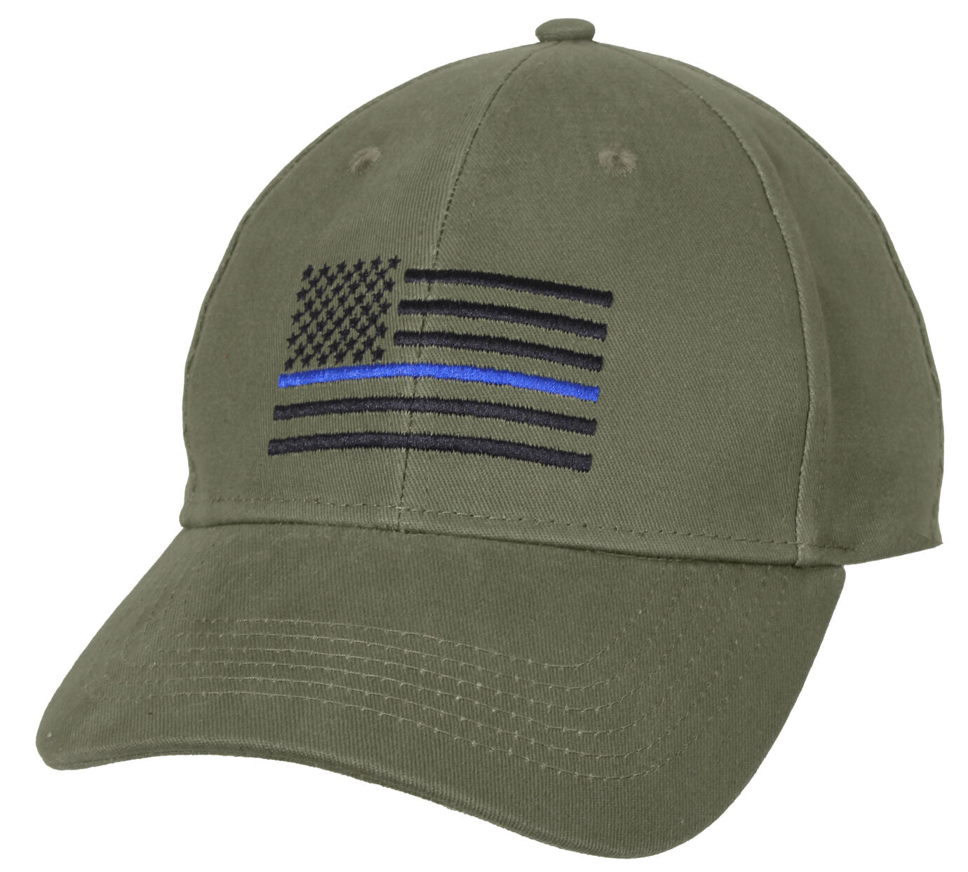 Rothco Thin Blue Line Flag Low Profile Cap - Olive Drab