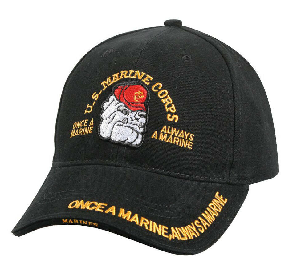 Rothco Marine Bulldog Low Profile Cap - Black USMC Hat